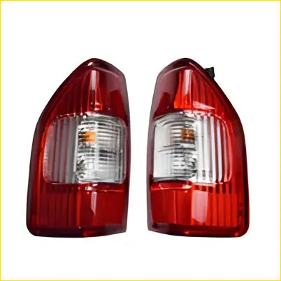 Pair left and right red plastic tail lights with clear lens and angular design fit for holden rodeo ra 2003-2006 ute