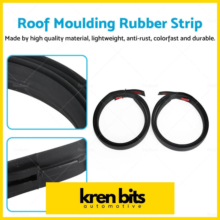 Pair Lh And Rh Dual Cab Roof Moulding Rubber Strip Suitable For Toyota Hilux 05-15 Exterior