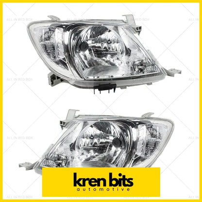 Pair Lh + Rh Head Light Lamps Suitable For Toyota Hilux Ute 2008-2012 2Wd 4Wd Lighting &