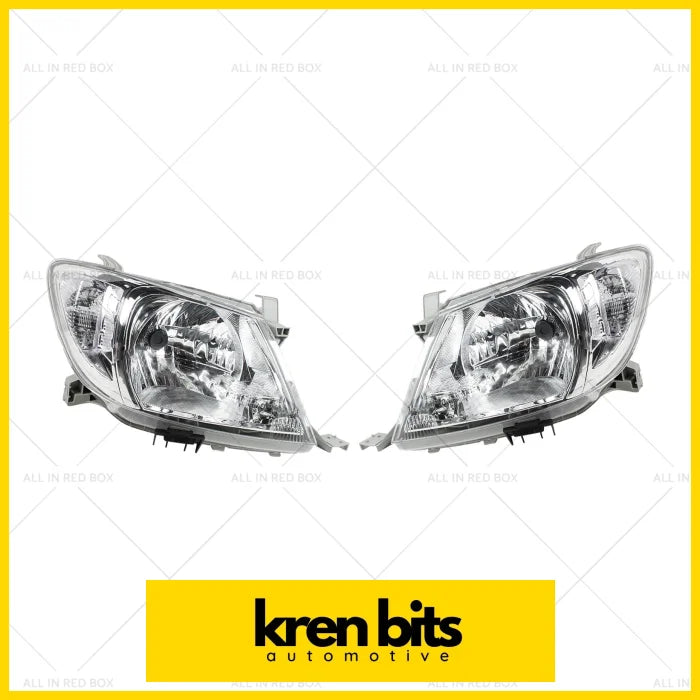 Pair Lh + Rh Head Light Lamps Suitable For Toyota Hilux Ute 2008-2012 2Wd 4Wd Lighting &