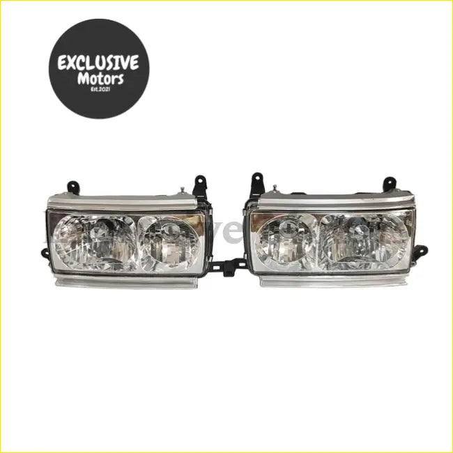 Pair of Crystal Headlights for Toyota Land Cruiser - Lights