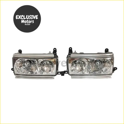 Pair of Crystal Headlights for Toyota Land Cruiser - Lights