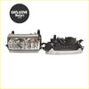 Pair of crystal headlights for toyota land cruiser with chrome finish dual headlights clear lens and black housing