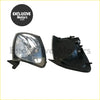Pair of front turn signal lights for toyota townace liteace black plastic headlight assembly with clear lens and reflector