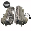 Pair of gray plastic and metal led headlights with clear multifaceted lenses for toyota chaser gx100 jzx100 1996-1999