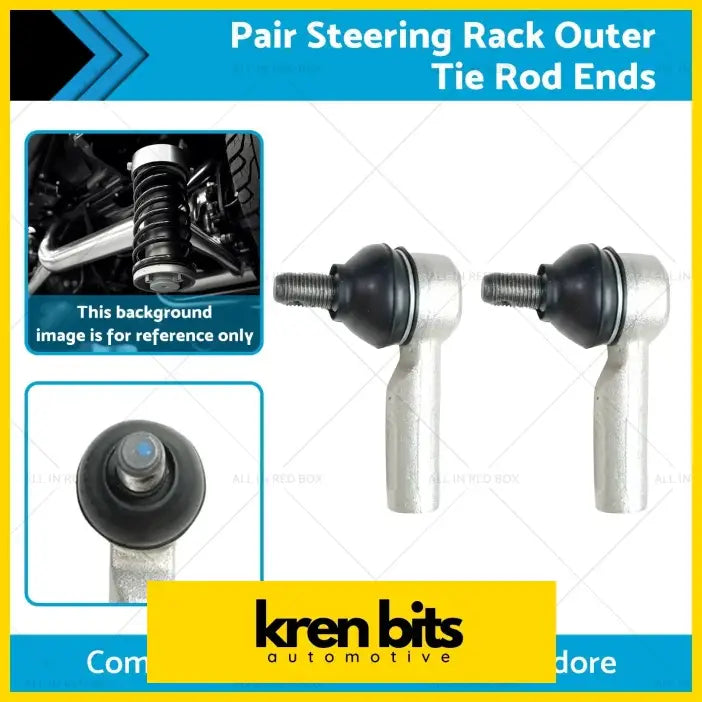 Pair steering rack outer tie rod ends in silver metal with black rubber boots for 05-15 Toyota Hilux