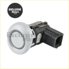 White and gray plastic rear parking sensor with circular face and rectangular connector for nissan g20 and infiniti fx50