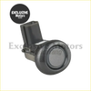 Black plastic rear parking sensor with circular face and rectangular connector for nissan g20 and infiniti fx50 1999-2002 back view