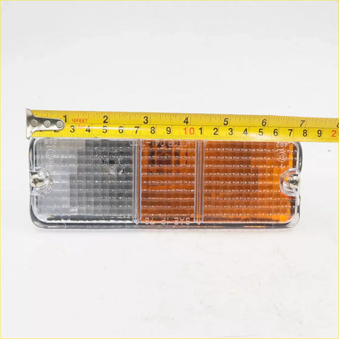 Parking turn light x2 for mazda b-series b2000 b2200 1978-1985 with clear and amber dual-section textured lens