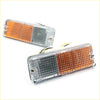 Clear plastic rectangular parking turn lights with two amber and one black lens for Mazda B2000 1978-1985