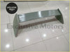 Gray carbon fiber rear spoiler with sleek aerodynamic design and smooth finish for part for make model years sub model shown from back