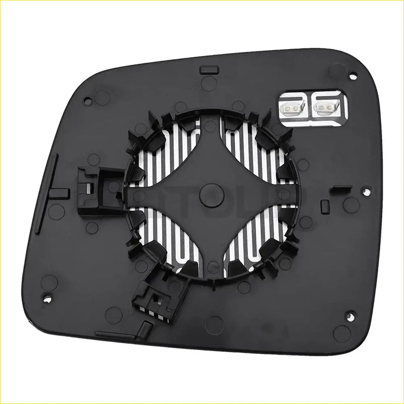 Black plastic rearview mirror heater assembly with central heating element and brackets for dodge durango jeep grand cherokee
