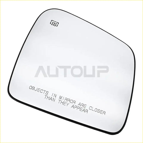 Black-framed clear glass passenger heated side-view mirror glass with safety text for dodge durango jeep grand cherokee back side