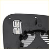 Back side of black plastic passenger heated mirror housing with silver brackets for dodge durango jeep grand cherokee