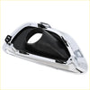 Chrome finished plastic passenger side fog light bezel with black interior and clips for jeep grand cherokee 2014 2016