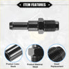 Black metal hose adapter with threaded ends and hex nut for pcv valve compatible with toyota rav4 and venza