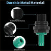 Black and green metal garden hose adapter with threaded connections for pcv valve on toyota tacoma 2005-2010
