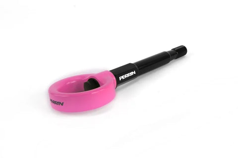 Perrin Perrin 08-14 Subaru WRX/STI Hatchback Tow Hook Kit (Rear) - Hyper Pink — fits Subaru STI