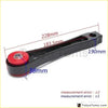 Black metal performance pendulum dog bone engine mount kit arm with red bushing for volkswagen shown from back side