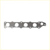 Metallic gray permaseal exhaust manifold gasket with five openings and bolt holes for mitsubishi triton mr 4n15 2.4l