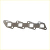 Metallic gray permaseal exhaust manifold gasket with four rectangular openings and mounting holes for nissan navara d40 yd25 2.5l