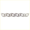 Silver metallic permaseal exhaust manifold gasket with textured surface and circular cutouts for nissan patrol gq rb30 3.0l