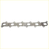 Silver metallic permaseal exhaust manifold gasket with five oval openings and bolt holes for ford 4wd ute offroad