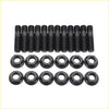 Set of black coated steel engine bolts and hex nuts for permaseal exhaust manifold installation kit for nissan