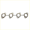 Metallic silver engine intake manifold gasket with four rectangular openings for permaseal titanium stud kit for nissan