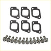 Set of six black rubber gaskets and ten chrome plated titanium exhaust manifold studs for nissan patrol gq y60 4.2l