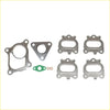 Set of metallic permaseal exhaust manifold and turbo gaskets with green rubber seal and copper o-rings for mitsubishi triton ml 4m41