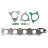 Set of metallic and green permaseal exhaust manifold and turbo gaskets with copper washers for mitsubishi triton mr 4n15 2.4l