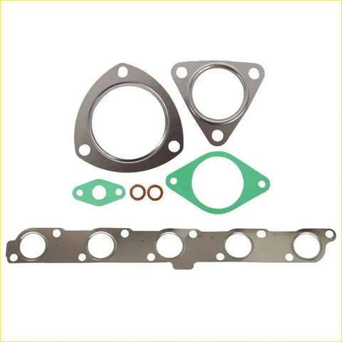 Set of metallic and green rubber permaseal exhaust manifold and turbo gaskets with bolt holes for ford ranger 3.2l 2015