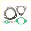Set of metallic and green permaseal exhaust manifold and turbo gaskets with triangular flanges and brown o-rings for ford ranger 3.2l