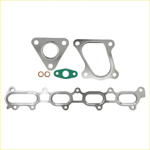 Set of metallic exhaust manifold and turbo gaskets with green rubber seals and copper washers for mitsubishi challenger 4d56 2.5l