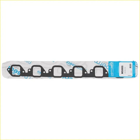 Black permatex nig005 engine head gasket with rectangular cutouts and holes in branded sleeve for nissan patrol td42