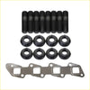 Black coated engine head bolts with matching black hex nuts and metallic silver exhaust manifold gasket for nissan navara d40