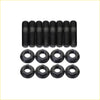 Set of black coated steel engine bolts and matching hex nuts in permaseal manifold installation stud and gasket kit for nissan navara d40 yd25 25l