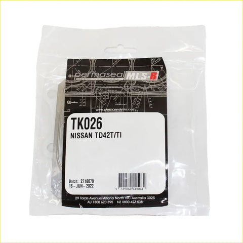 Nissan td42t engine valve cover gasket in clear plastic bag with black and white label for patrol gu y61 use