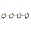 Metallic silver engine intake manifold gasket with four rectangular openings for permaseal turbo exhaust kit nissan patrol