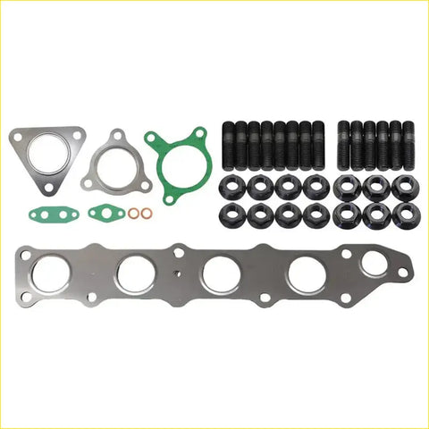 Black and silver permaseal turbo and exhaust manifold gasket kit with green rubber seals for mitsubishi triton mr 4n15 2.4l