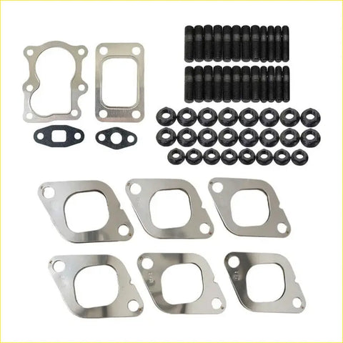 Set of black and silver permaseal turbo and exhaust manifold studs and gaskets with bolts for nissan patrol gu y61 td42 4.2l