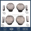 Set of four metallic pistons with black rings and rods for piston and ring kit 2.0t jeep wrangler grand cherokee 2018–2023