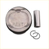 Silver metallic piston with black ring and engraved part numbers next to cylinder liner for 2.0t jeep wrangler grand cherokee kit