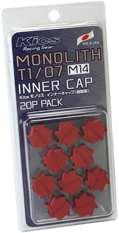 KICS M14 Monolith Cap - Red (Only Works For M14 Monolith Lugs) - 20 Pcs