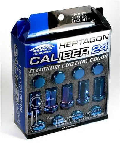 KICS 12X1.50 Titanium Blue Caliber Lug Nut