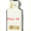 White and black plastic 16-pin automotive connector on the back side of power door window switch for toyota rush 2018-2023