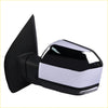 Black and chrome power mirror for ford f-150 2015-2018 with integrated turn signal light passenger side exterior view