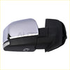 Chrome finished right power mirror with black housing and turn signal for ford f150 2015 to 2018