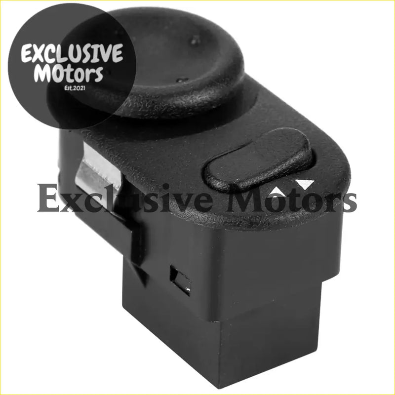 Black plastic power mirror switch with circular knob and rectangular button for holden commodore vu to vz models